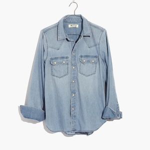 Madewell denim western button down shirt - Medium